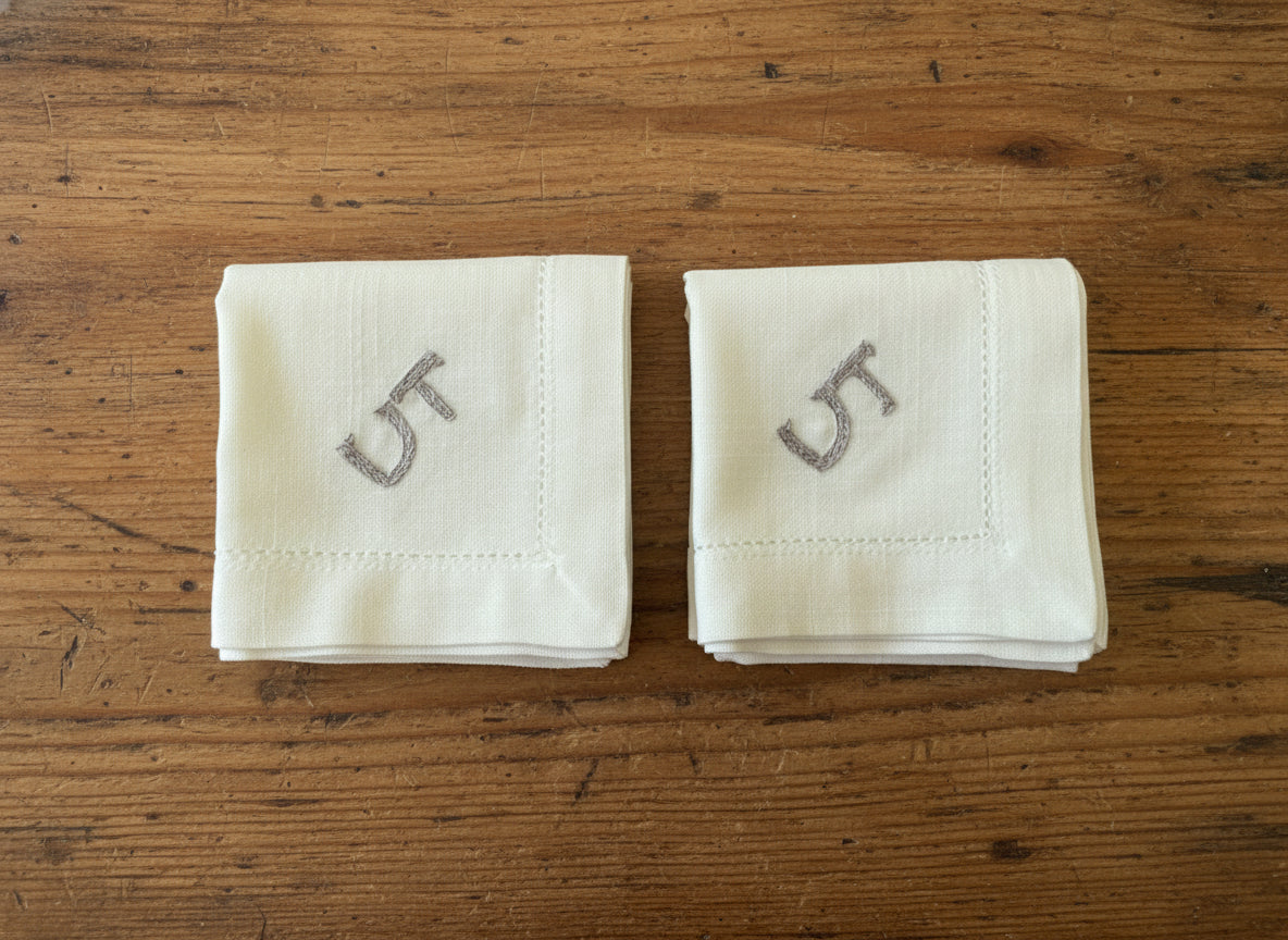 Servilletas Bordadas a Mano - Pack de 2 Unidades