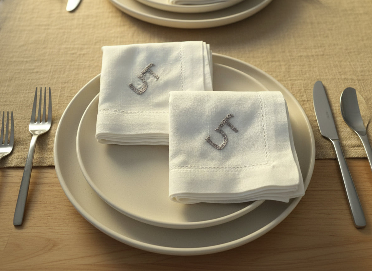 Servilletas Bordadas a Mano - Pack de 2 Unidades