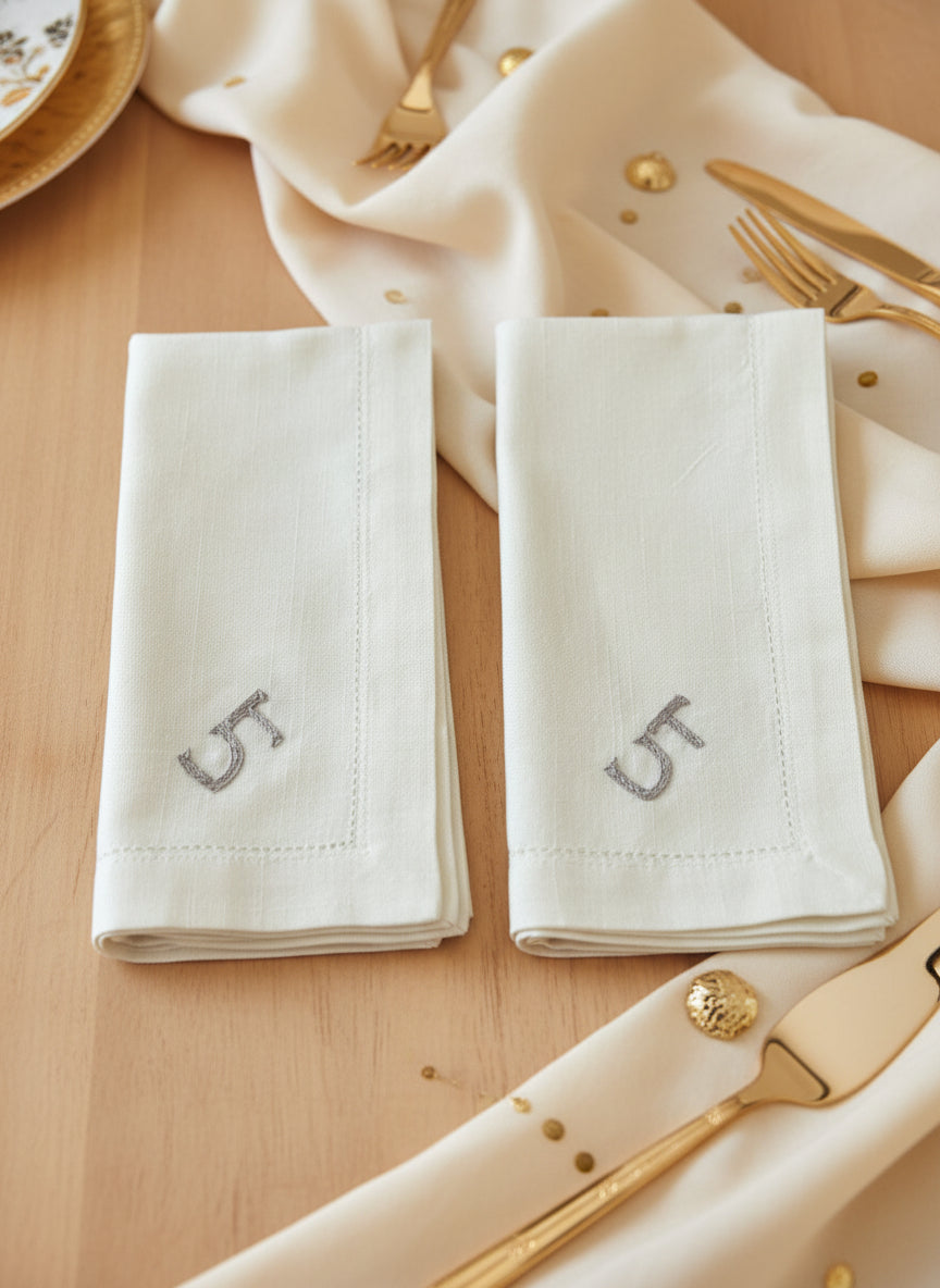 Servilletas Bordadas a Mano - Pack de 2 Unidades